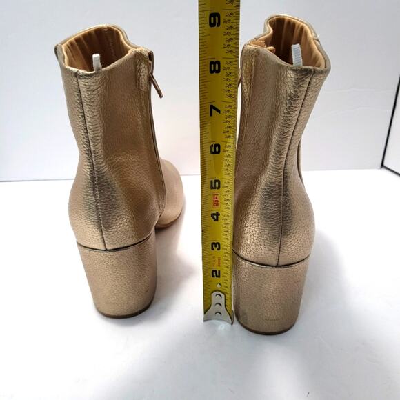 Old Navy Metallic Gold Block Heel Ankle Boots - Picture 7 of 11